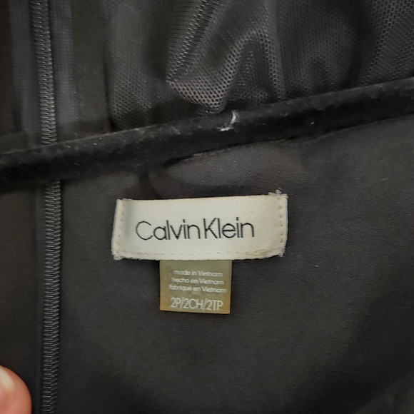 Calvin Klein Black Mesh Panel Mini Dress Womens 2P Work Office Cocktail Party - Picture 4 of 9